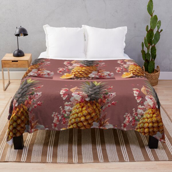 Item preview, Pineapple Tropical Fruits and Flowers designed and sold by Grafititee.