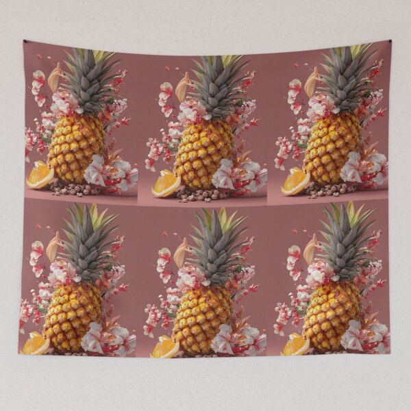 Item preview, Pineapple Tropical Fruits and Flowers designed and sold by Grafititee.