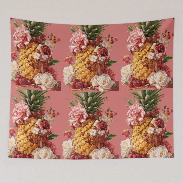 Item preview, Pineapple Tropical Fruits and Flowers designed and sold by Grafititee.