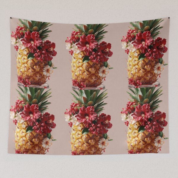 Item preview, Pineapple Tropical Fruits and Flowers designed and sold by Grafititee.