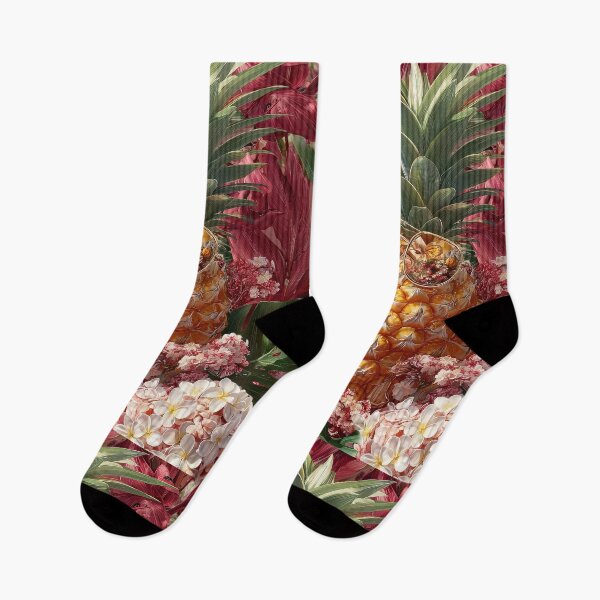 Item preview, Pineapple Tropical Fruits and Flowers designed and sold by Grafititee.