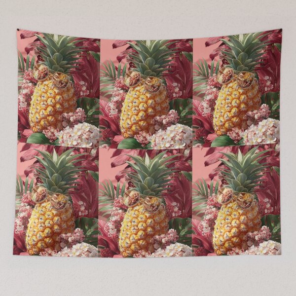 Item preview, Pineapple Tropical Fruits and Flowers designed and sold by Grafititee.