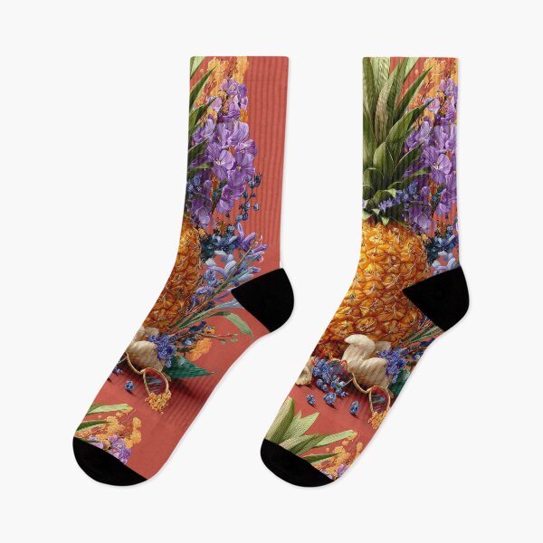 Item preview, Pineapple Tropical Fruits and Flowers designed and sold by Grafititee.