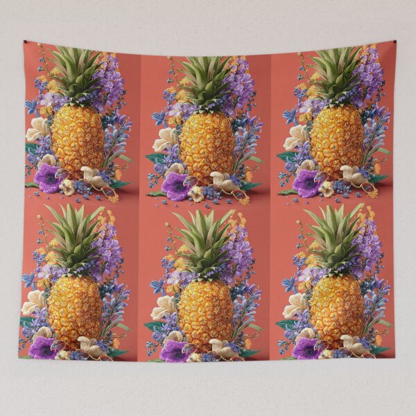 Item preview, Pineapple Tropical Fruits and Flowers designed and sold by Grafititee.