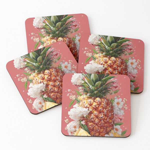 Artikelvorschau, Ananas, tropische Früchte und Blüten entworfen und verkauft von Grafititee.