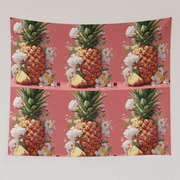 Item preview, Pineapple Tropical Fruits and Flowers designed and sold by Grafititee.