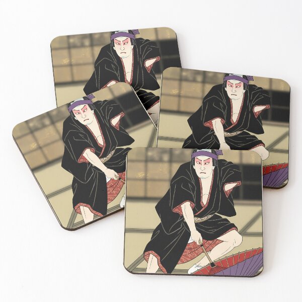 Item preview, Kabuki Actor Holding Purple Paper Umbrella Ukiyo-e designed and sold by TokyoUkiyoHouse.