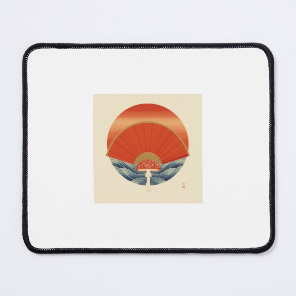 Item preview, Ukiyo-e Vermillion Fan & Waves (Circular Motif) designed and sold by derideriworks.