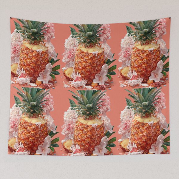 Item preview, Pineapple Tropical Fruits and Flowers designed and sold by Grafititee.