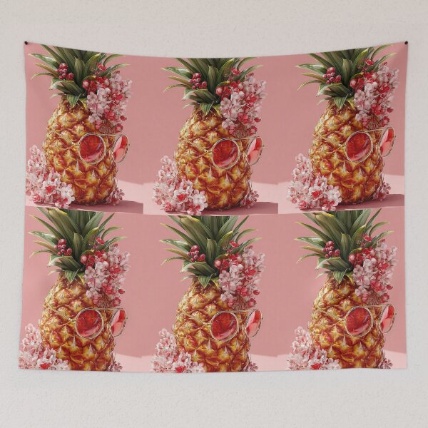 Item preview, Pineapple Tropical Fruits and Flowers designed and sold by Grafititee.