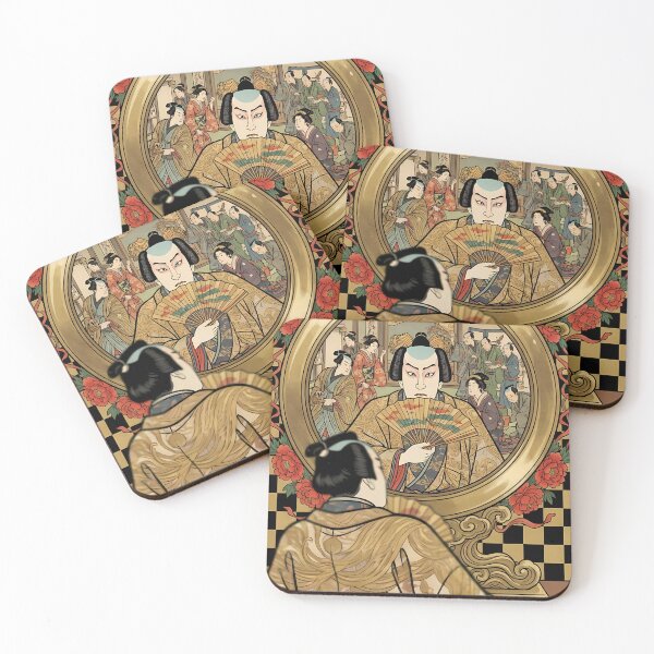 Item preview, Kabuki Actor Reflected in Mirror Vintage Japanese Art designed and sold by TokyoUkiyoHouse.