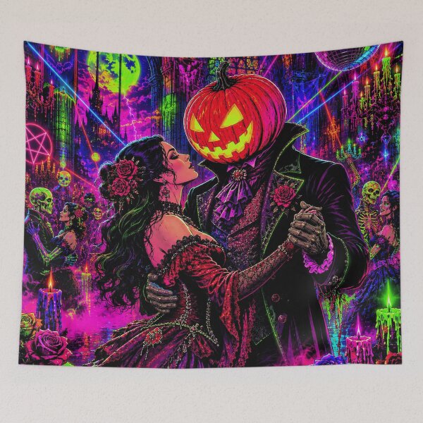 Item preview, Headless Horseman Final Dance - Neon Rave Pop Art designed and sold by TheHorsemanRidesAgain.