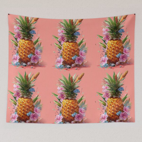 Item preview, Pineapple Tropical Fruits and Flowers designed and sold by Grafititee.