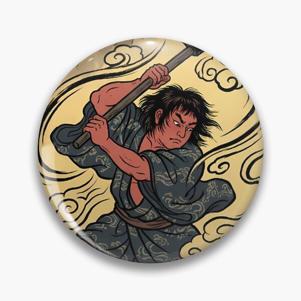 Item preview, Dynamic Samurai Warrior Axe Strike Ukiyo-e Art designed and sold by TokyoUkiyoHouse.