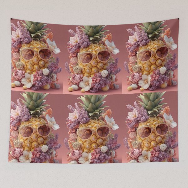 Item preview, Pineapple Tropical Fruits and Flowers designed and sold by Grafititee.