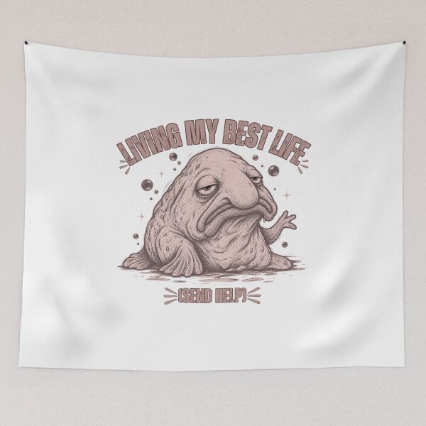 Item preview, Funny Blobfish Shirt, Living My Best Life Send Help T-Shirt, Depressed Fish Meme Tee, Sarcastic Graphic Shirt, Funny Ocean Animal Gift designed and sold by cozydrops.