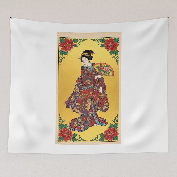 Item preview, Golden Kabuki Elegance: The Peony Fan Empress designed and sold by TokyoUkiyoHouse.