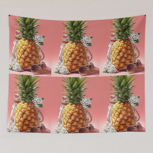 Item preview, Pineapple Tropical Fruits and Flowers designed and sold by Grafititee.