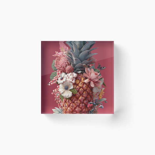 Item preview, Pineapple Tropical Fruits and Flowers designed and sold by Grafititee.