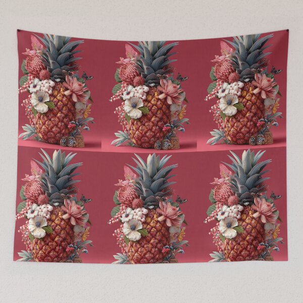 Item preview, Pineapple Tropical Fruits and Flowers designed and sold by Grafititee.