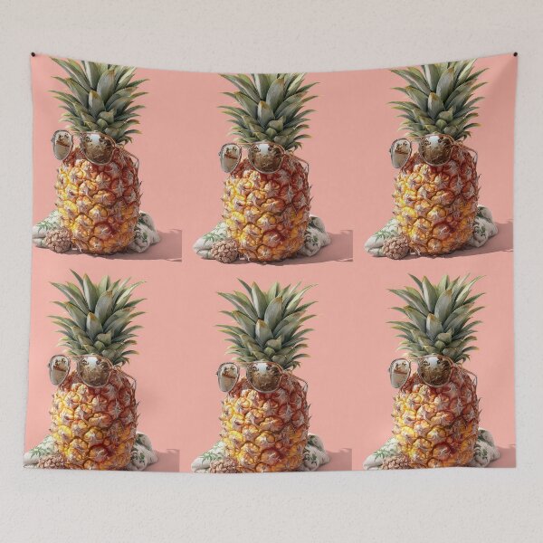 Item preview, Pineapple Tropical Fruits and Flowers designed and sold by Grafititee.