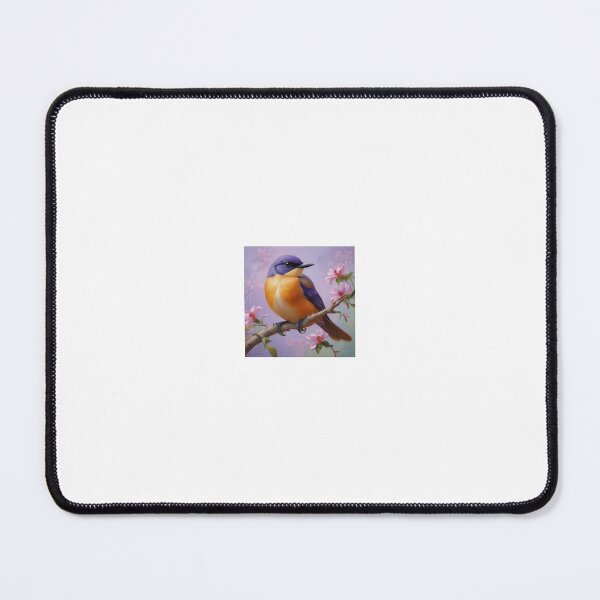 Item preview, Purple and Orange Bird Perched on Flower Branch Painting designed and sold by TheModernMuslimahchibi&more .