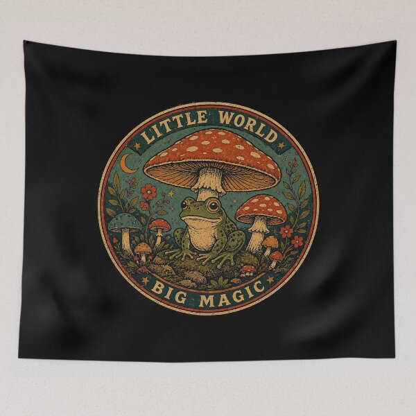 Item preview, Little World Big Magic Frog Mushroom designed and sold by pamira333.