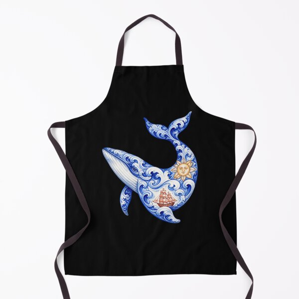 Item preview, Moby Dick Folk Whale - Sunlit Blue Ceramic Swirls designed and sold by Fenay Designs.