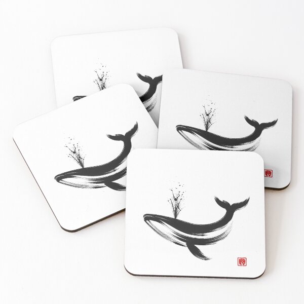 Item preview, Moby Dick Ink-Wash Whale - Quiet Red Seal designed and sold by Fenay Designs.