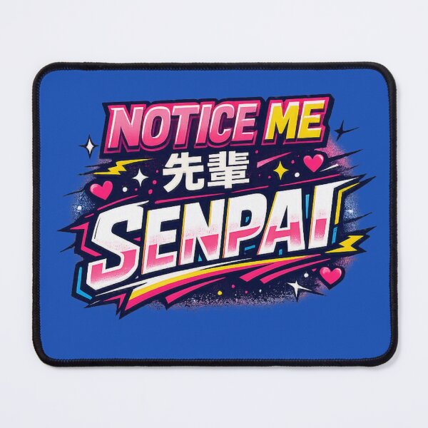 Artikelvorschau, Notice Me Senpai – Anime-Typografie entworfen und verkauft von Dew Drop Designs.