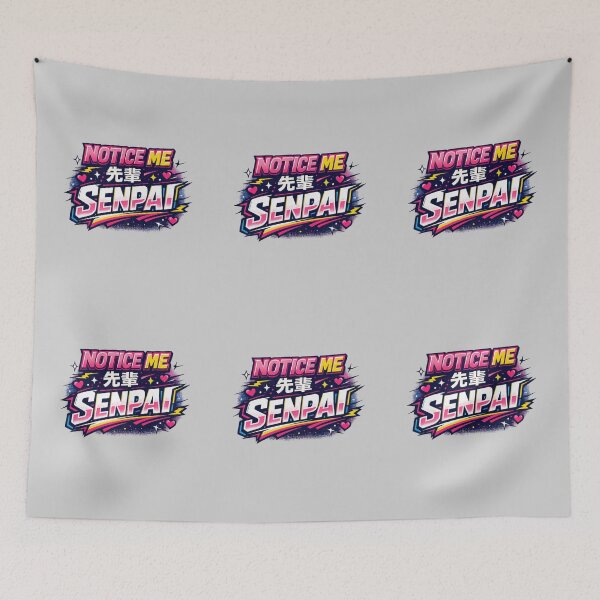 Item preview, Notice Me Senpai – Anime Typography designed and sold by Dew Drop Designs.