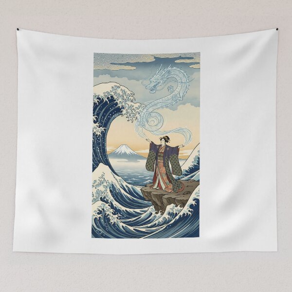 Item preview, The Great Wave Princess: Summoning the Water Dragon designed and sold by TokyoUkiyoHouse.