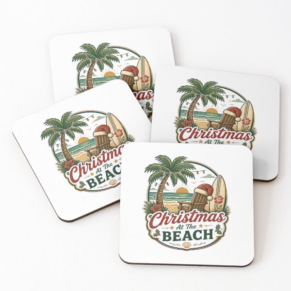 Item preview, Christmas At The Beach Vintage Christmas Vacation Travel Gift designed and sold by OliviaHayesArt.