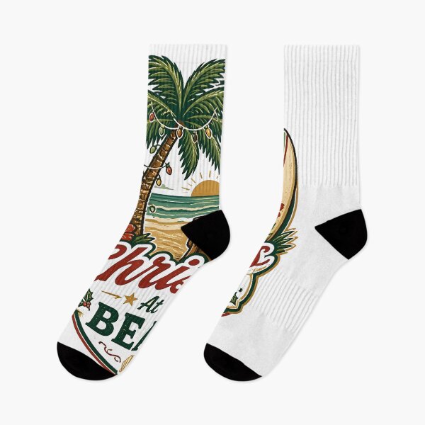 Item preview, Christmas At The Beach Vintage Christmas Vacation Travel Gift designed and sold by OliviaHayesArt.