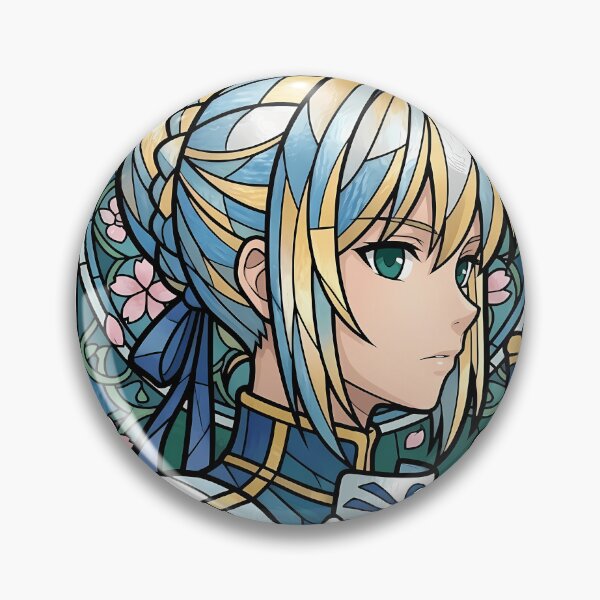 Item preview, Saber Fate Stay Night Blue Knight Stained Glass Portrait designed and sold by mildaclairmo.