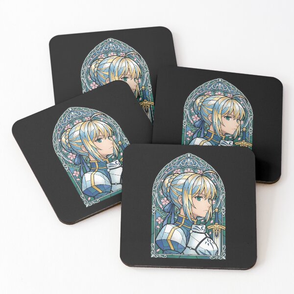 Item preview, Saber Fate Stay Night Blue Knight Stained Glass Portrait designed and sold by mildaclairmo.