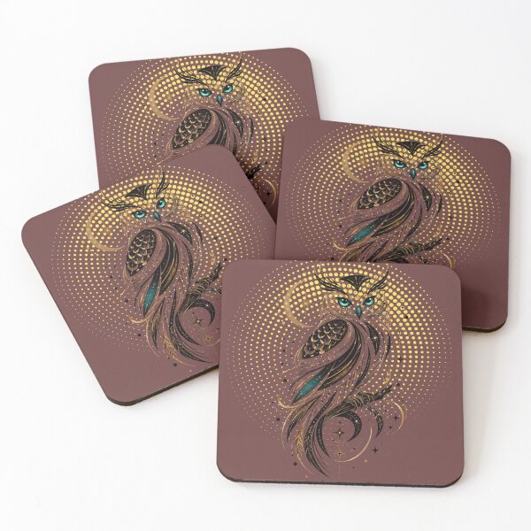Item preview, Mystical Celestial Owl – Elegant Gold & Teal Fantasy Art  designed and sold by The Kawaii Forge.