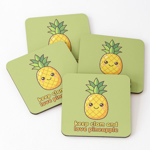 Item preview, Keep Calm and Love Pineapple Cute Kawaii Fruit Tropical Summer Shirt Design designed and sold by morning sun.