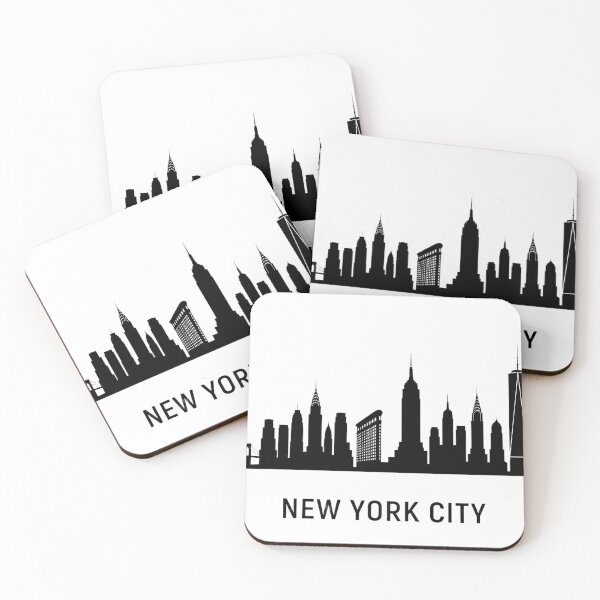 Item preview, New York City Skyline Black Minimalist Poster designed and sold by larbimalki.