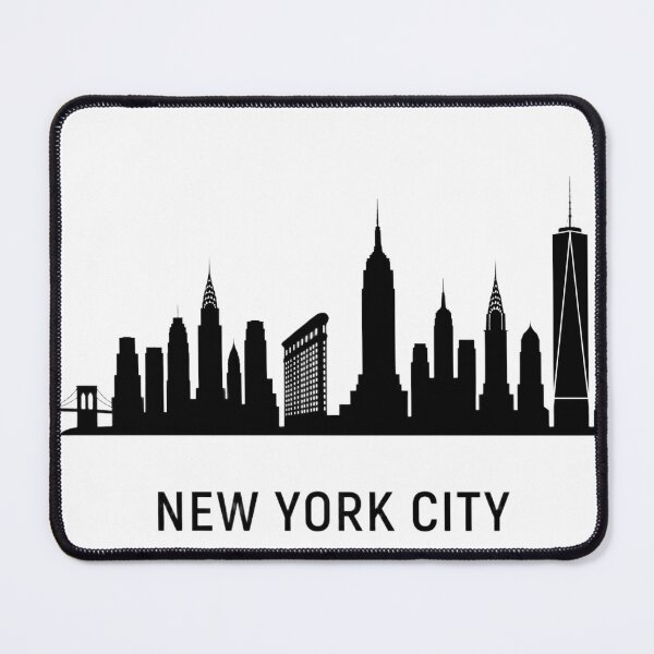 Item preview, New York City Skyline Black Minimalist Poster designed and sold by larbimalki.