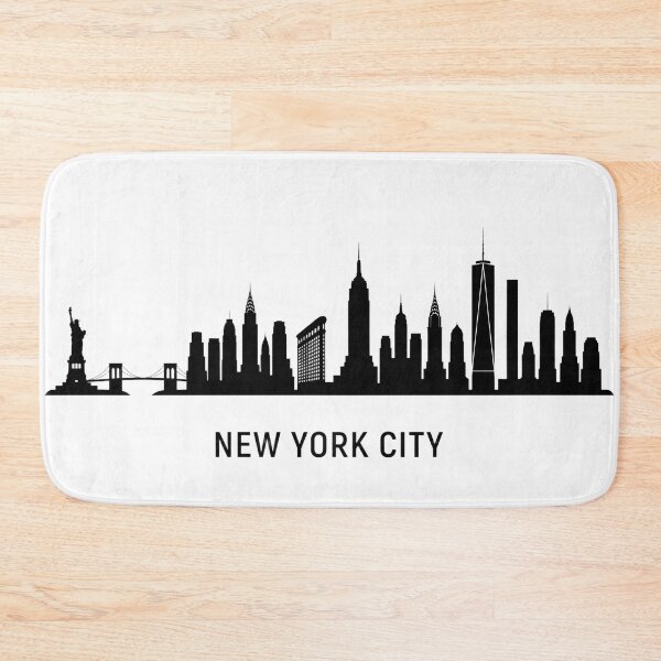 Item preview, New York City Skyline Black Minimalist Poster designed and sold by larbimalki.