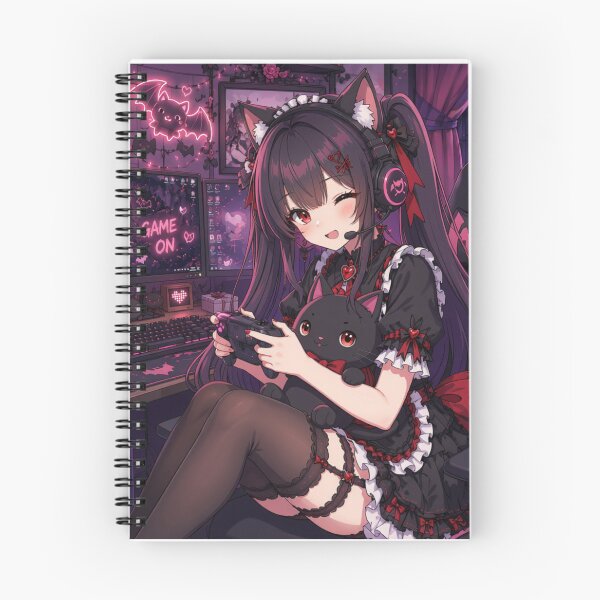 Item preview, Game On, Neko! – Gothic Gamer Maid designed and sold by Revyra Design .