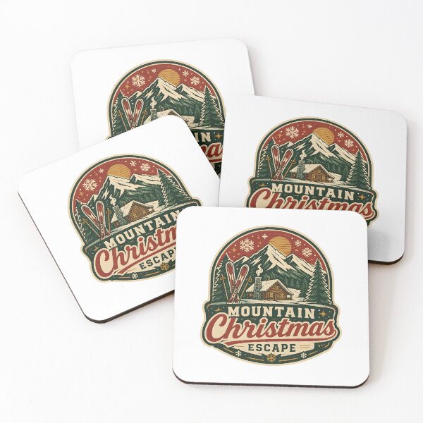 Item preview, Mountain Christmas Escape Vintage Christmas Vacation Travel Gift designed and sold by OliviaHayesArt.