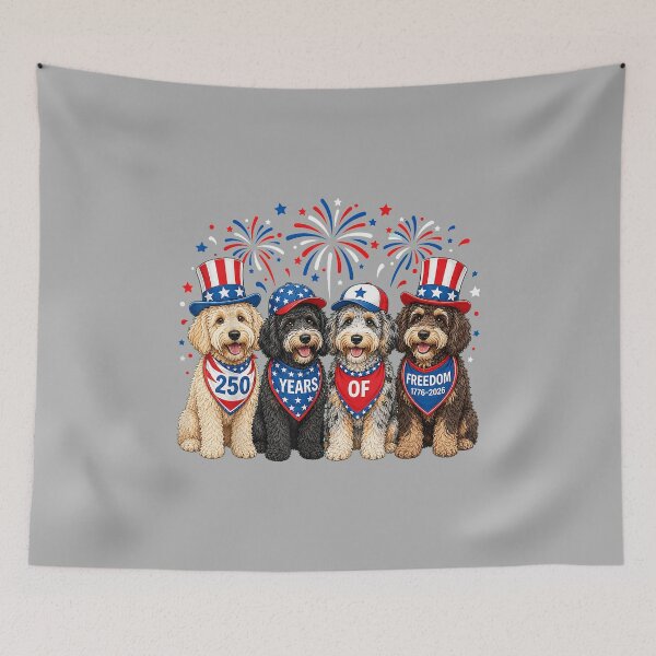 Item preview, Aussiedoodle Dog 250 Years American 1776 2026 4th July designed and sold by ArleneRowe.