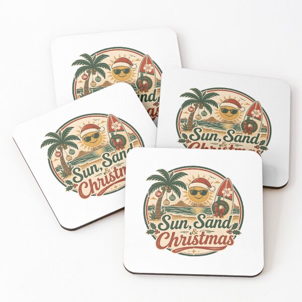 Item preview, Sun, Sand & Christmas Vintage Christmas Vacation Travel Gift designed and sold by OliviaHayesArt.