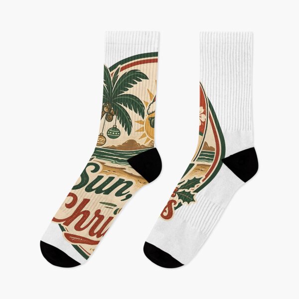 Item preview, Sun, Sand & Christmas Vintage Christmas Vacation Travel Gift designed and sold by OliviaHayesArt.
