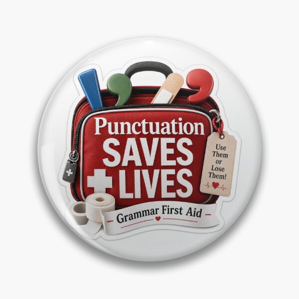 Item preview, Punctuation Saves Lives Grammar First Aid Sticker designed and sold by SFCircus.
