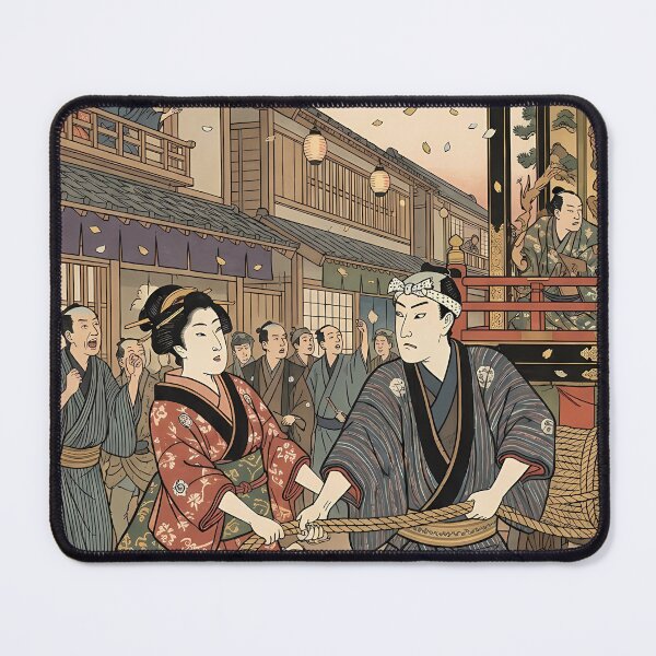 Item preview, Vibrant Traditional Japanese Festival: Pulling the Matsuri Float - Ukiyo-e Art designed and sold by TokyoUkiyoHouse.