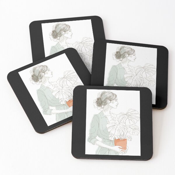 Item preview, botanical line art plant lady monstera designed and sold by lakanarivas.