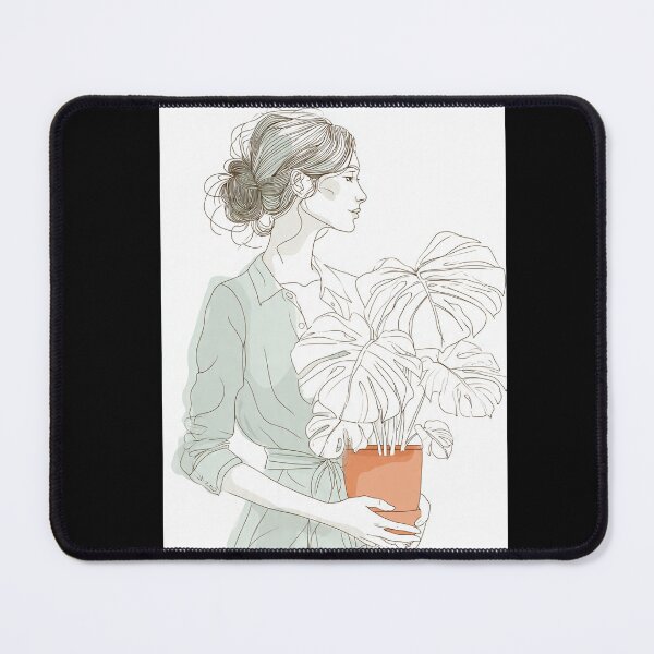 Item preview, botanical line art plant lady monstera designed and sold by lakanarivas.